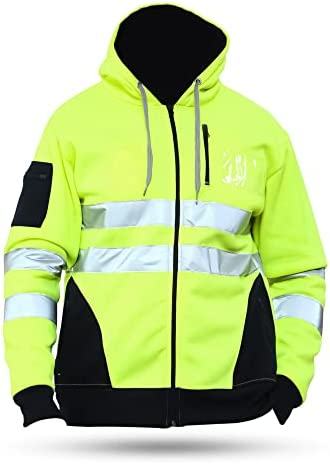 Premium Hi Vis High Visibility Fleece Bomber Jacket Padded Safety Work Coat