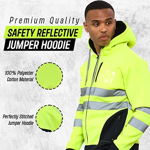 Premium Hi Vis High Visibility Fleece Bomber Jacket Padded Safety Work Coat