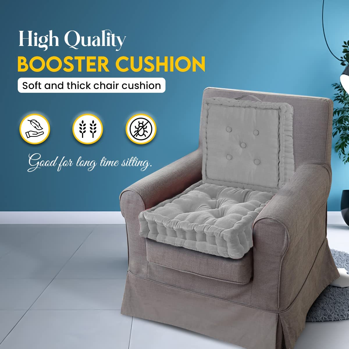 Armchair BOOSTER CUSHION Thick Seat Pad Floor Chair Riser Cushion ELDERLY ADULT