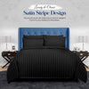 Satin Stripe Duvet Cover Microfiber Bedding Set Quilt Cover