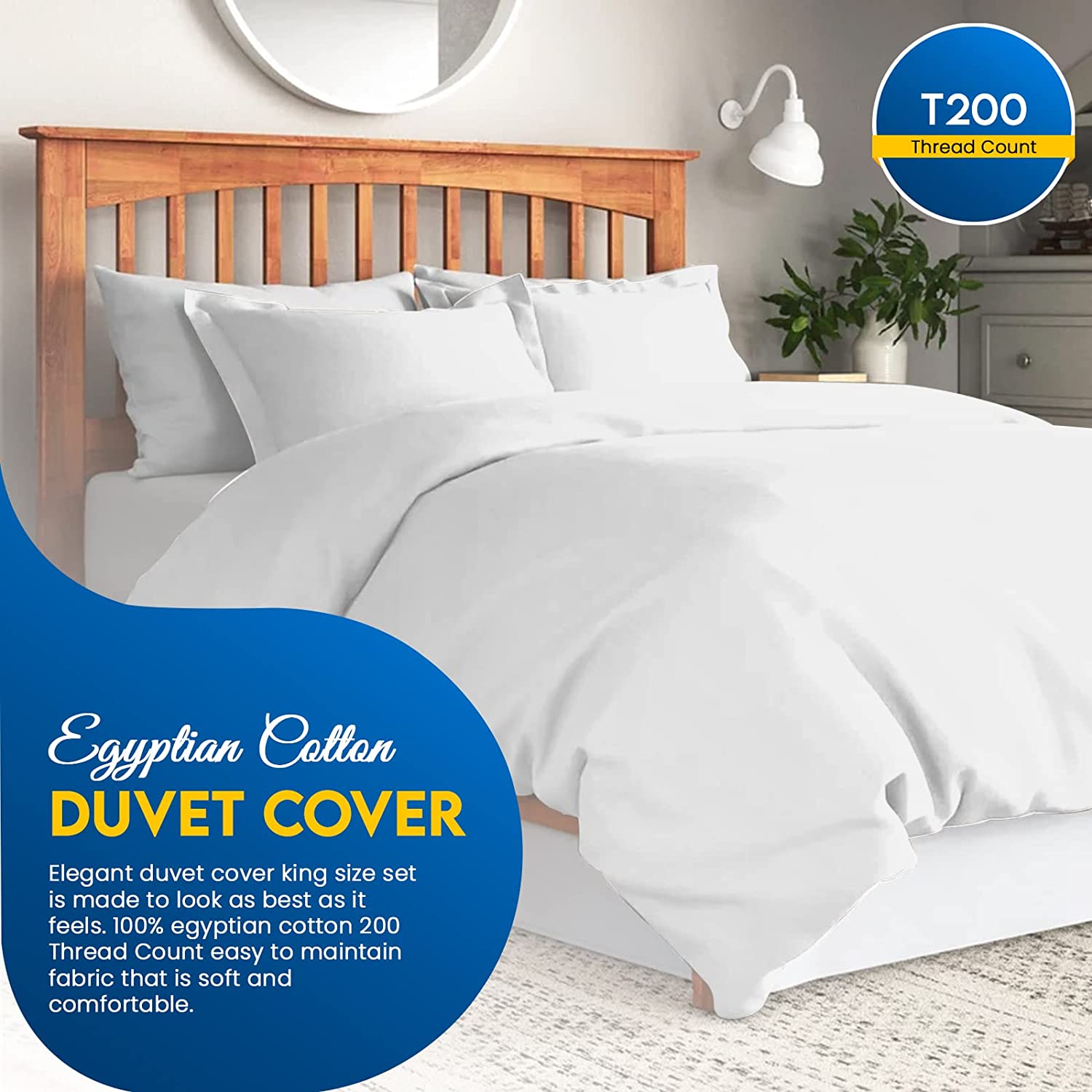 100% EGYPTIAN COTTON 200TC DUVET QUILT COVER SET SINGLE DOUBLE KING All SIZE s