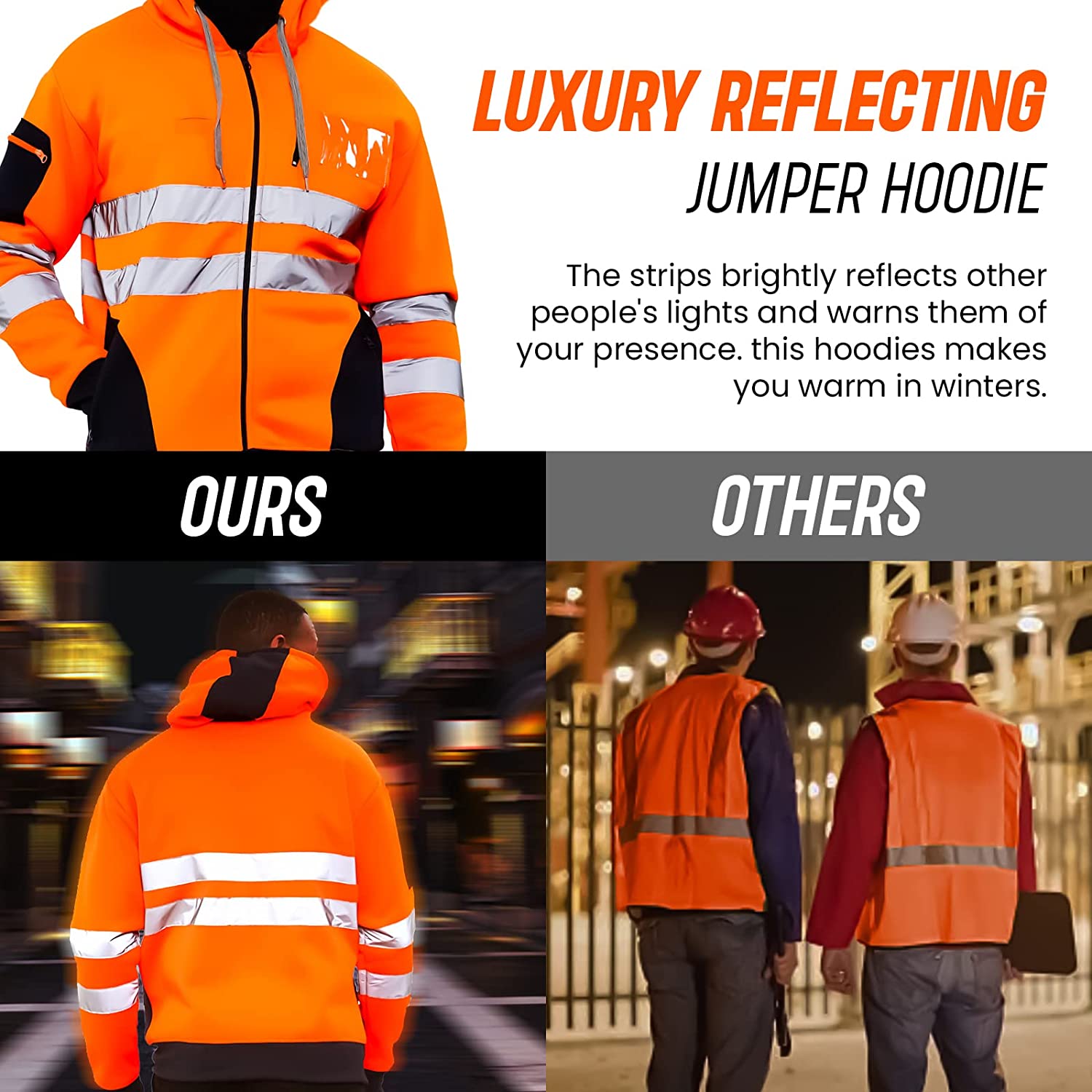 Premium Hi Vis High Visibility Fleece Bomber Jacket Padded Safety Work Coat