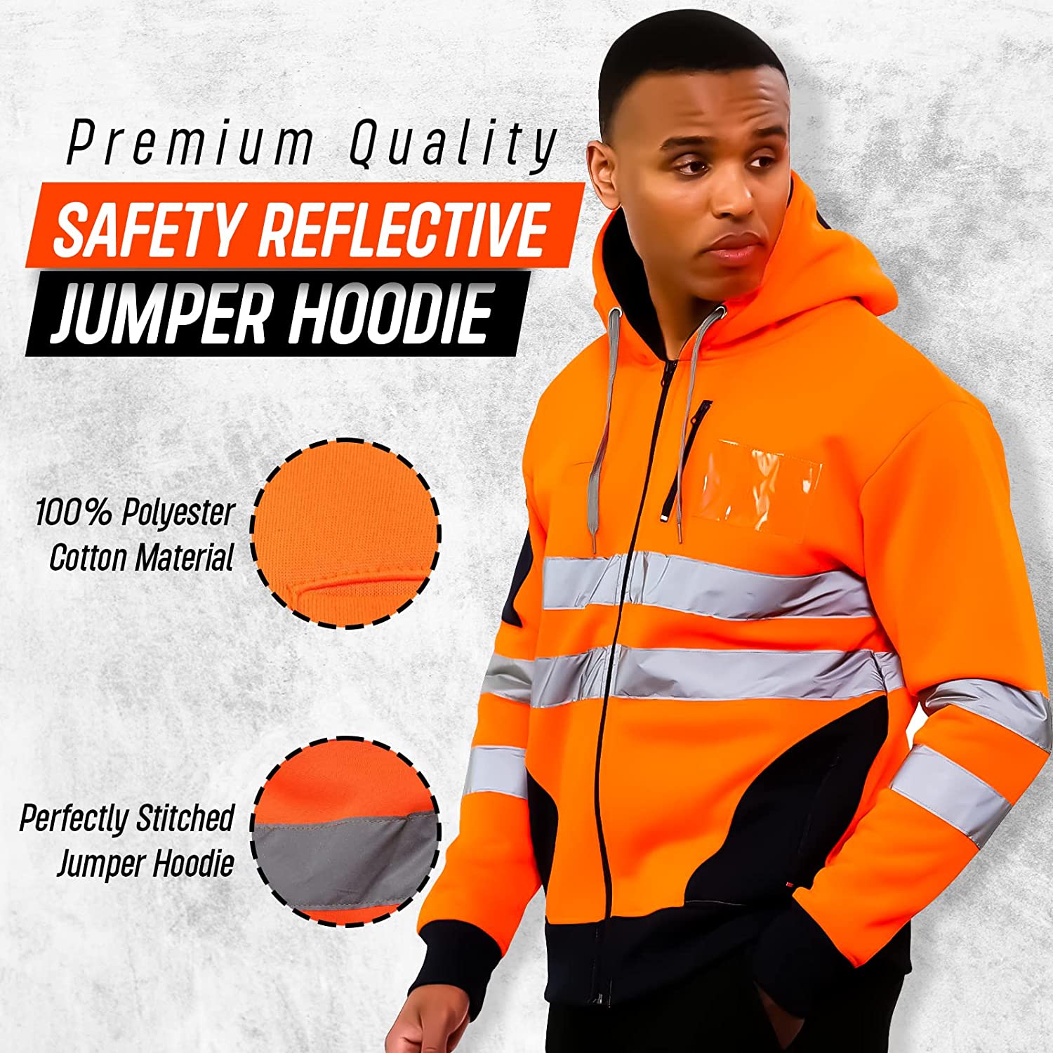 Premium Hi Vis High Visibility Fleece Bomber Jacket Padded Safety Work Coat