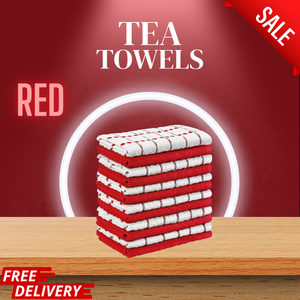 Multi Pack TERRY TEA TOWELS 100% COTTON Set Dish Cloths Kitchen Cleaning Drying